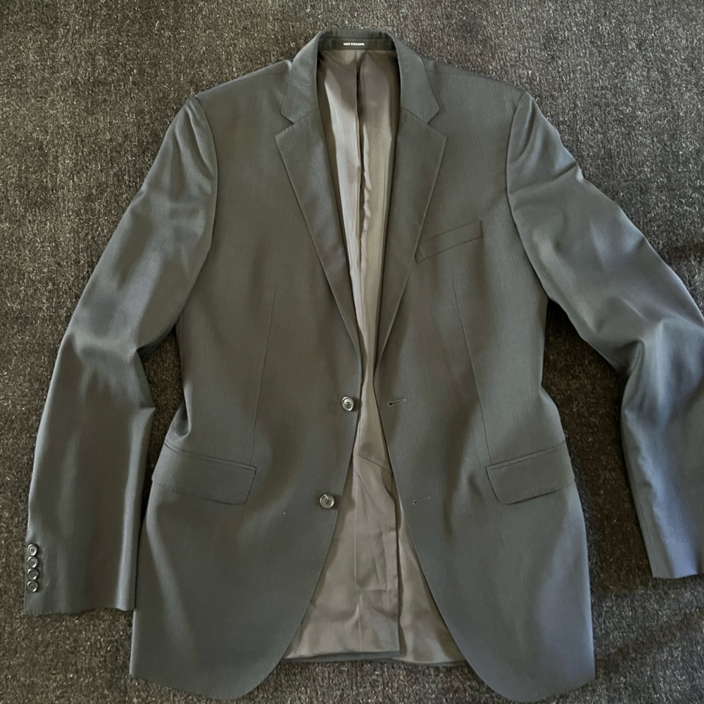 Hugo Boss Mens James Sharp 3-Piece midnight pinstriped suit 44L athletic fit